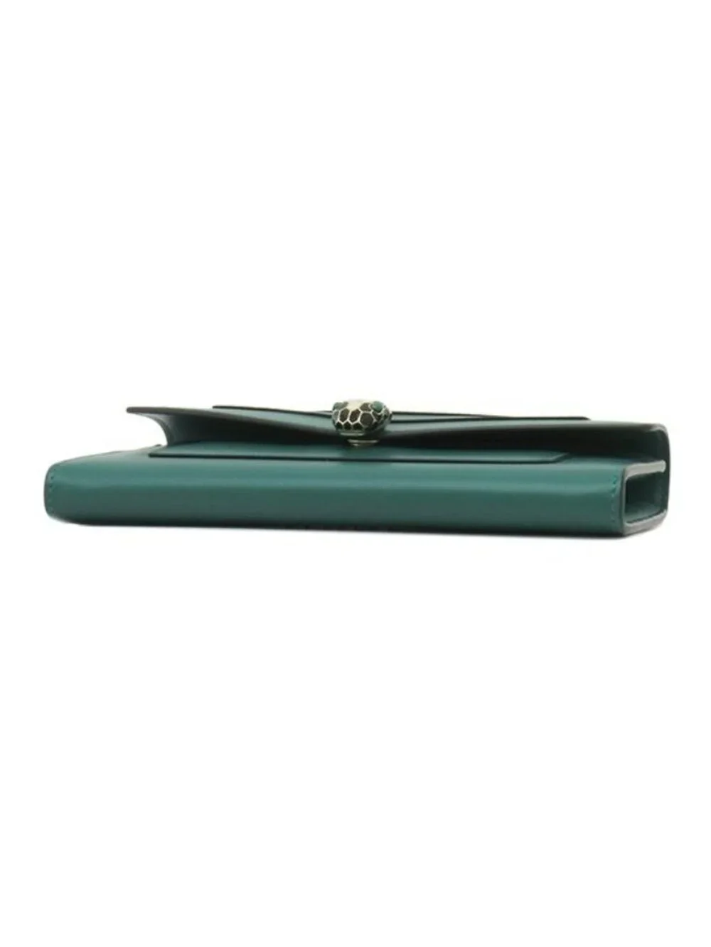 Bvlgari Wallet Serpenti Forever Large Calfskin Green Gold Bifold Billfold